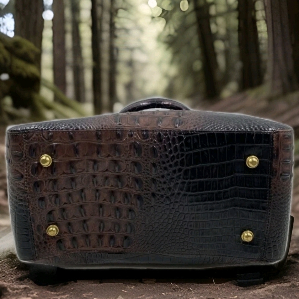 Certified AUTHENTIC BRAHMIN Brahmin Camden Satchel Cocoa Ombre Melbourne finish - Picture 3 of 8